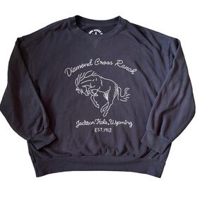 Diamond Cross Ranch x Z Supply Women's Dark Grey Pullover Sweatshirt Size M